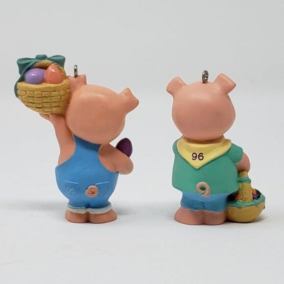 2 Hallmark Piglet Spring Ornament | Ham n Eggs + Pork n Beans - Picture 5 of 7